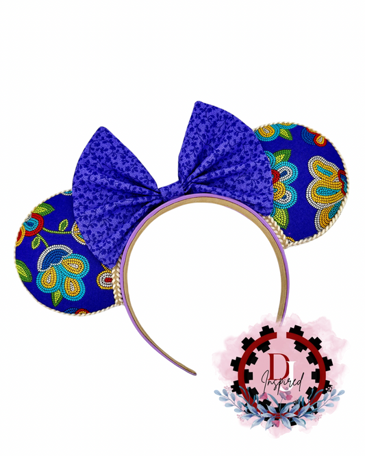 Minnie Ears | Purple Floral Print