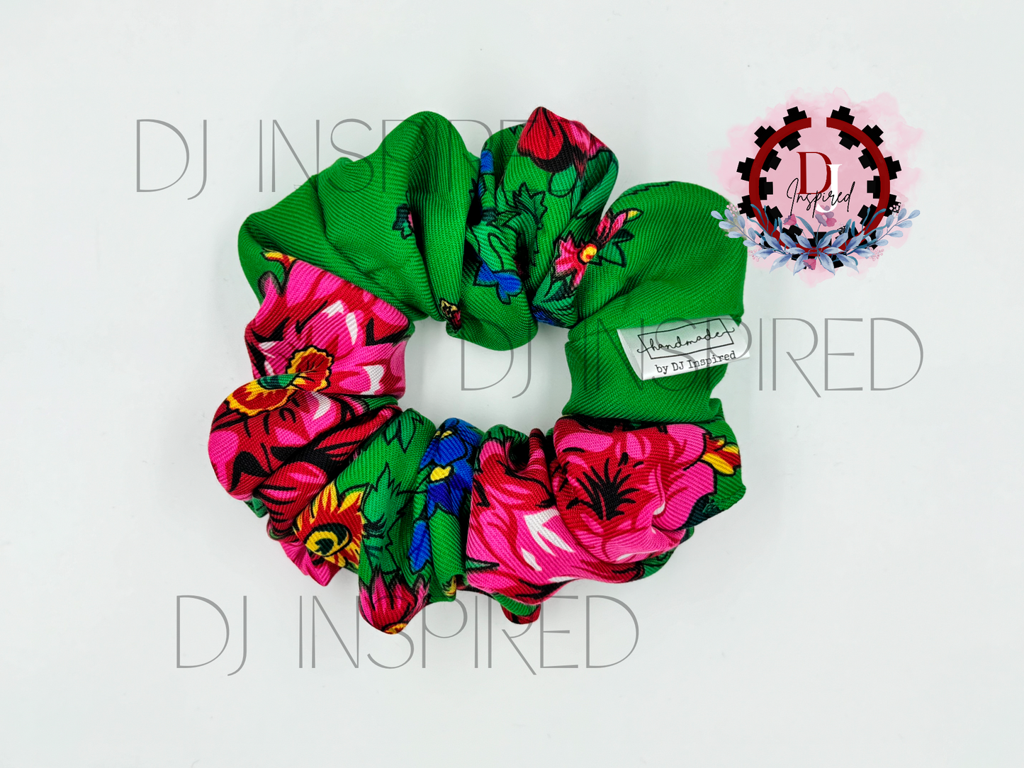 Masani Scrunchie - Green Floral Print