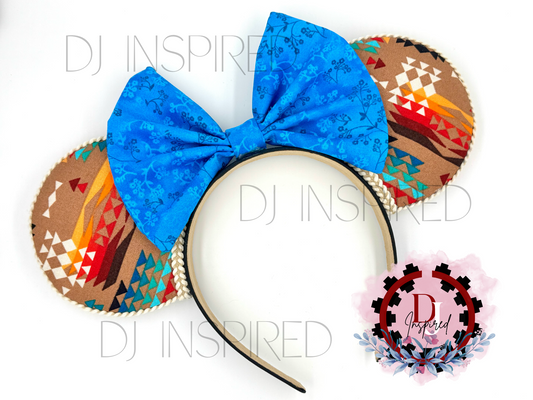 Minnie Ears | Brown Native Print