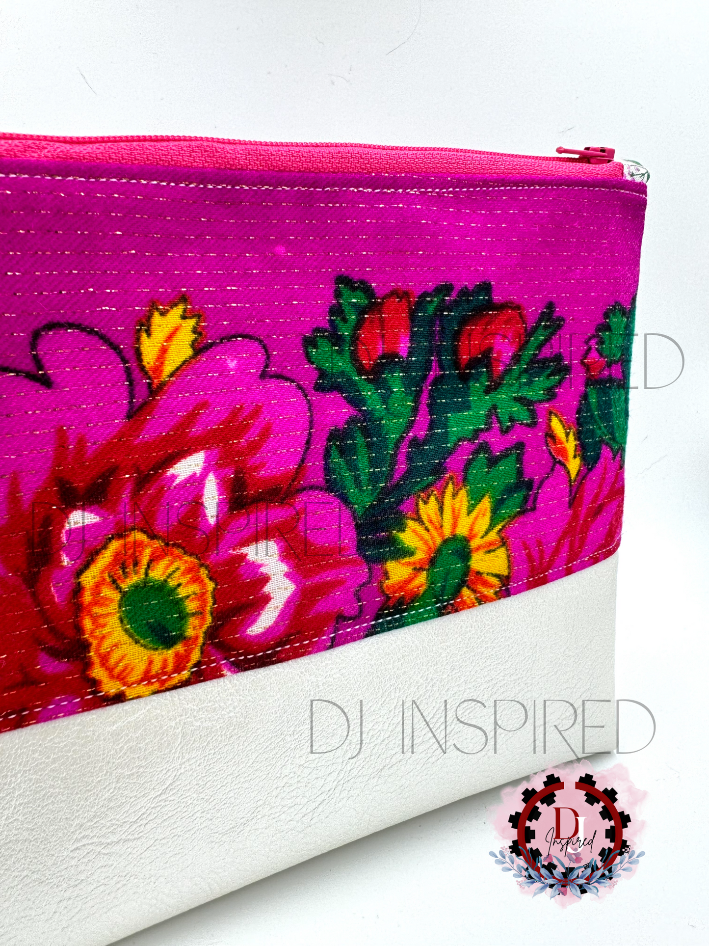 Cosmetic Bag | Pink Masani Scarf Fabric