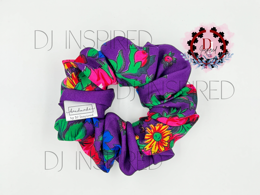 Masani Scrunchie - Purple Floral Print