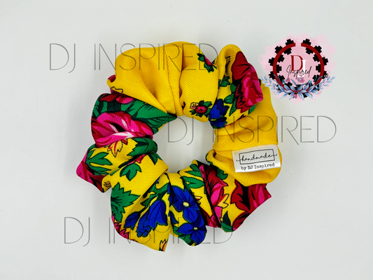 Masani Scrunchie - Yellow Floral Print