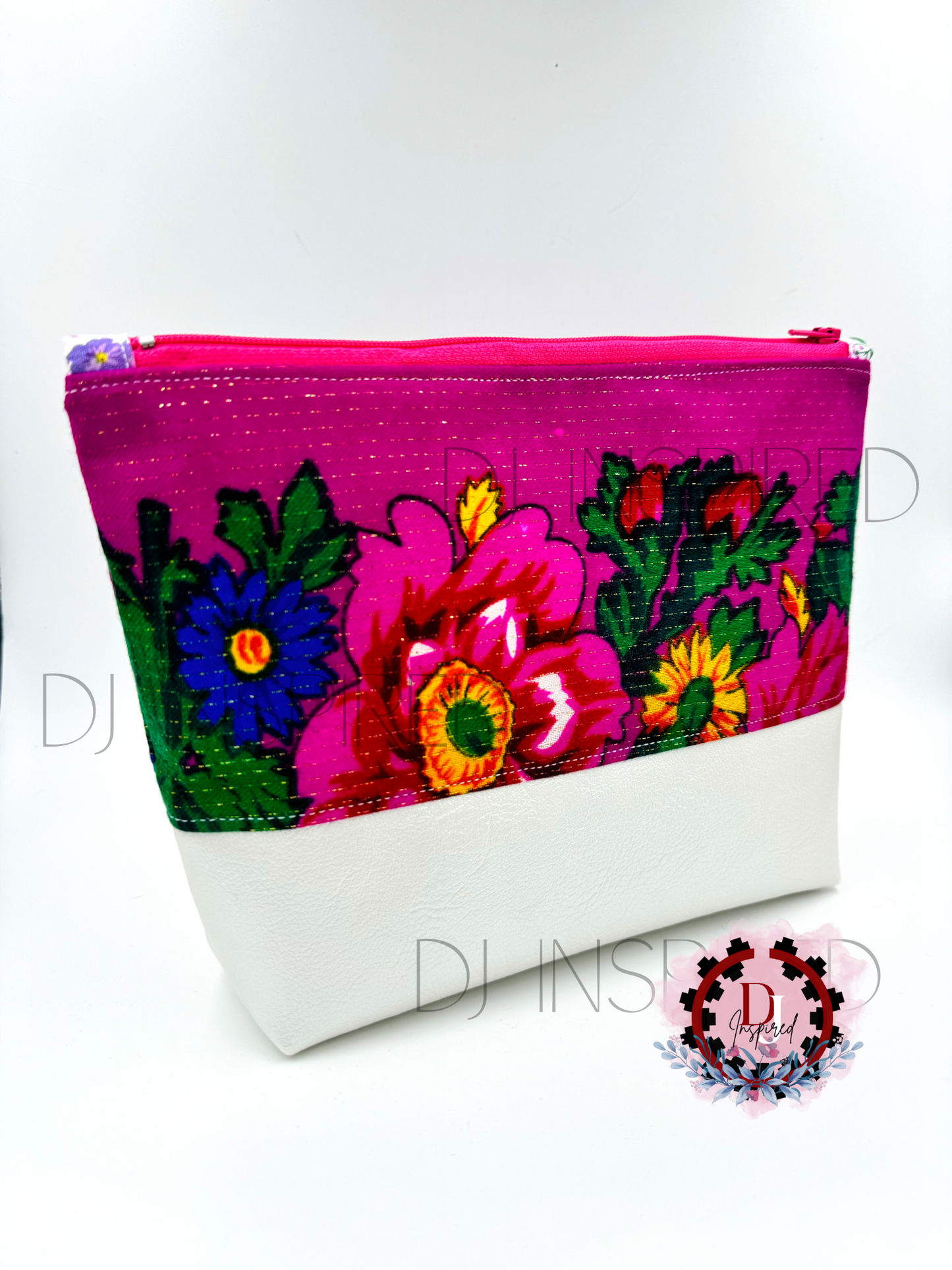 Cosmetic Bag | Pink Masani Scarf Fabric