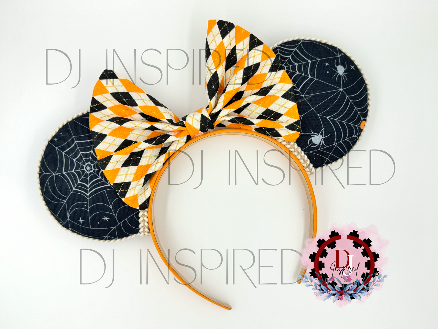 Minnie Ears | Black Spiderweb Halloween Print