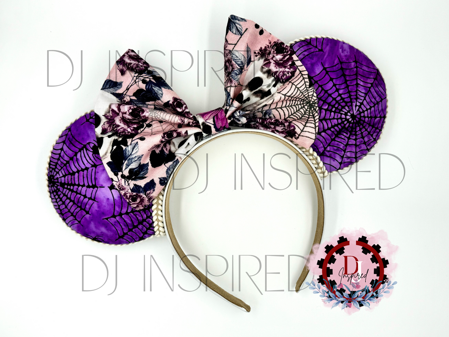 Minnie Ears | Purple Spiderweb Halloween Print