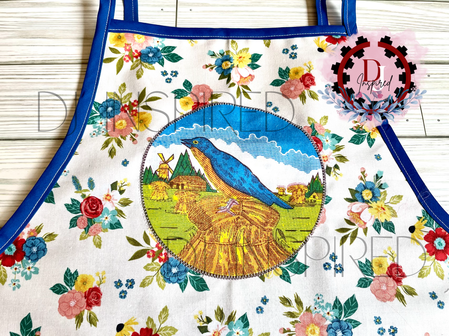 Apron | Floral Blue Bird