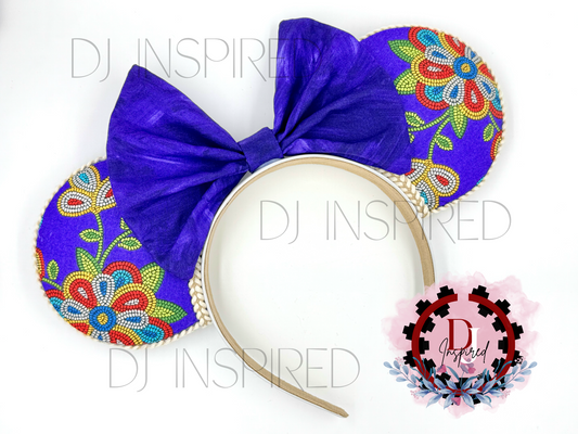 Minnie Ears | Purple Floral Print