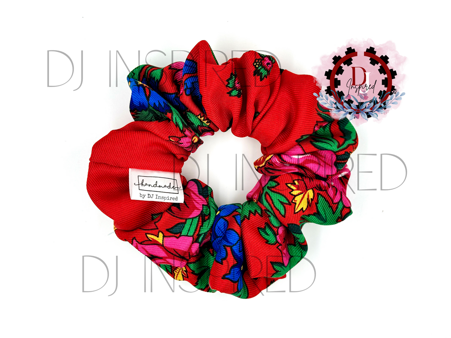 Masani Scrunchie - Red Floral Print