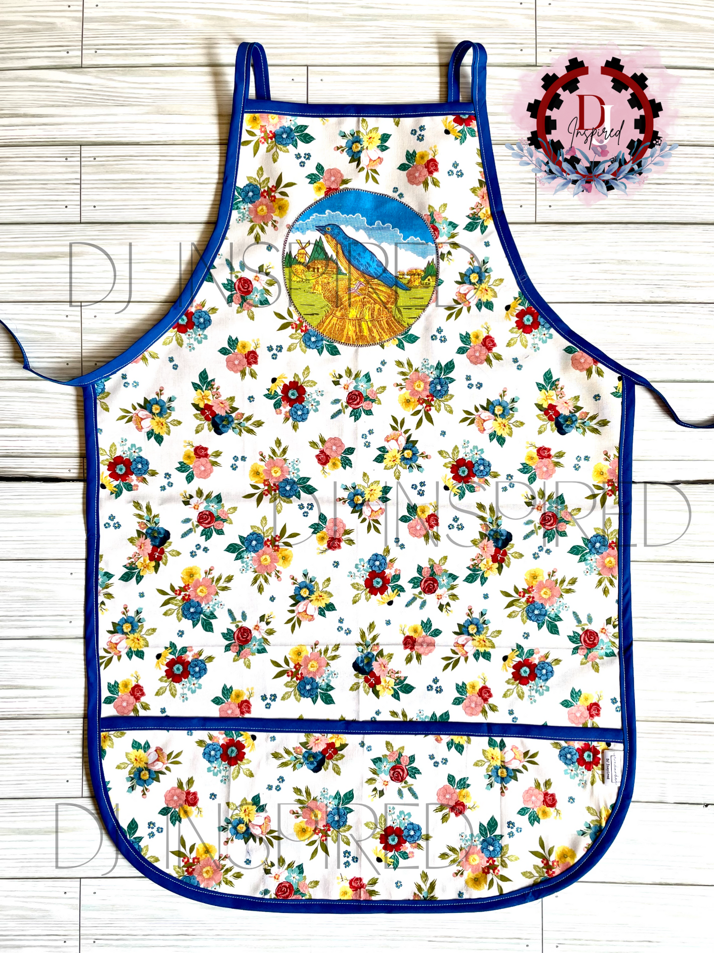 Apron | Floral Blue Bird