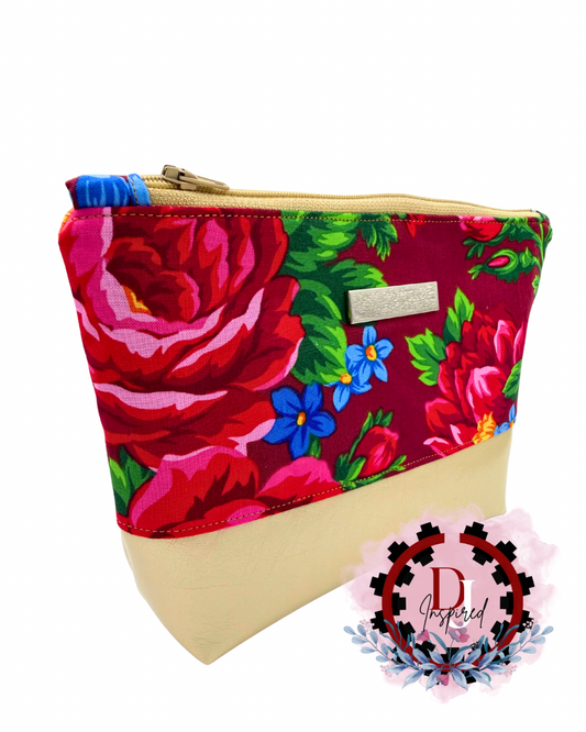 Cosmetic Bag | Maroon Masani Print