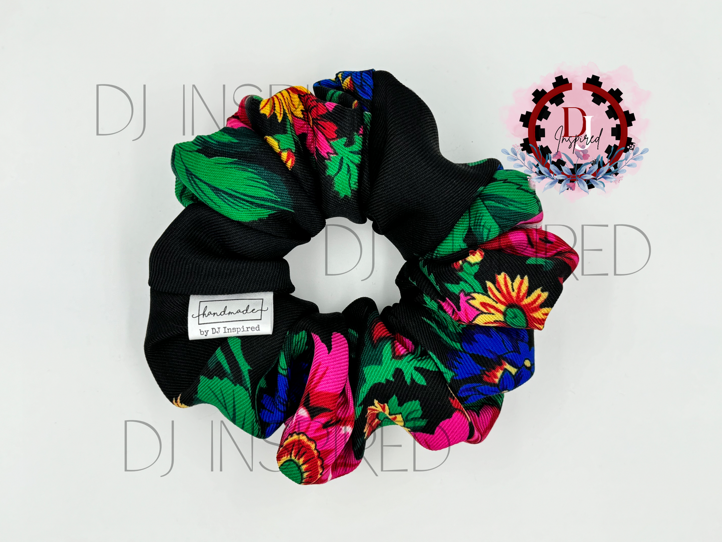 Masani Scrunchie - Black Floral Print