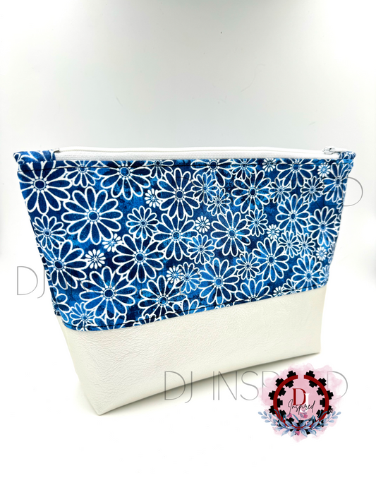 Cosmetic Bag | Blue Flower Print