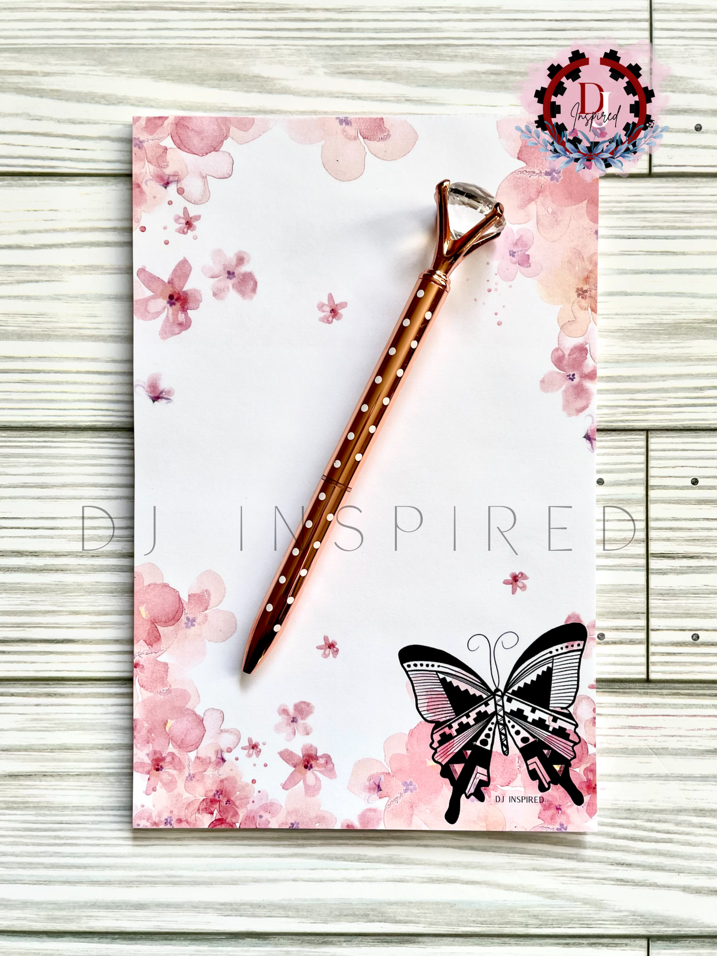 Pink Floral/Butterfly Notepad