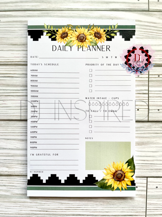 Sunflower Daily Planner Notepad