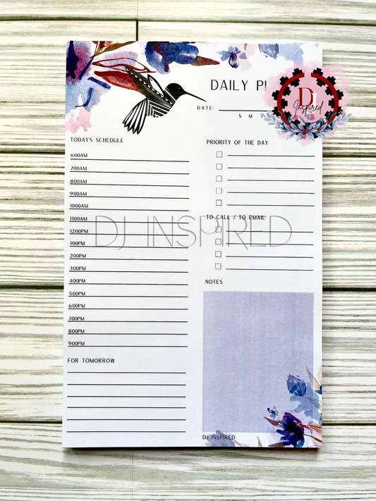 Hummingbird Daily Planner Notepad